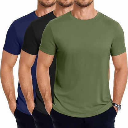 SOCKS'NBULK 12 Pack Mens Cotton Crew Neck Short Sleeve T-Shirts Mix Colors Bulk (Medium)