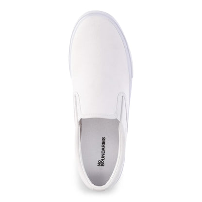 No Boundaries Twin Gore Canvas Slip On Sneakers, Wide Width Available, Women's