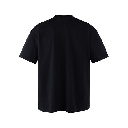 Men's Oversized Cotton T Shirt Drop Shoulder Breathable Heavyweight Tee Casual Crew Neck Short Sleeve Loose Summer Basic Tops, #02 Black, XXL