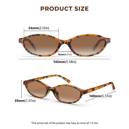 KALIYADI Retro Oval Womens Sunglasses Cat Eye Sunglasses for Women: Sunnies Lightweight Trendy Sun Glasses（2 Pack)