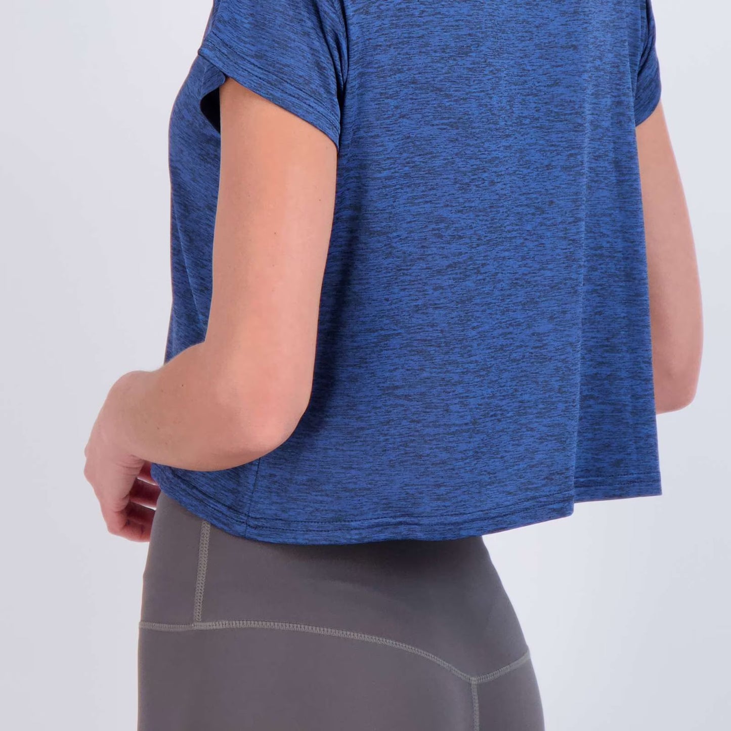 Real Essentials 5 Pack: Women's Dry Fit Crop Top - Short Sleeve Crew Neck Stretch Athletic Tee (Available in Plus Size)