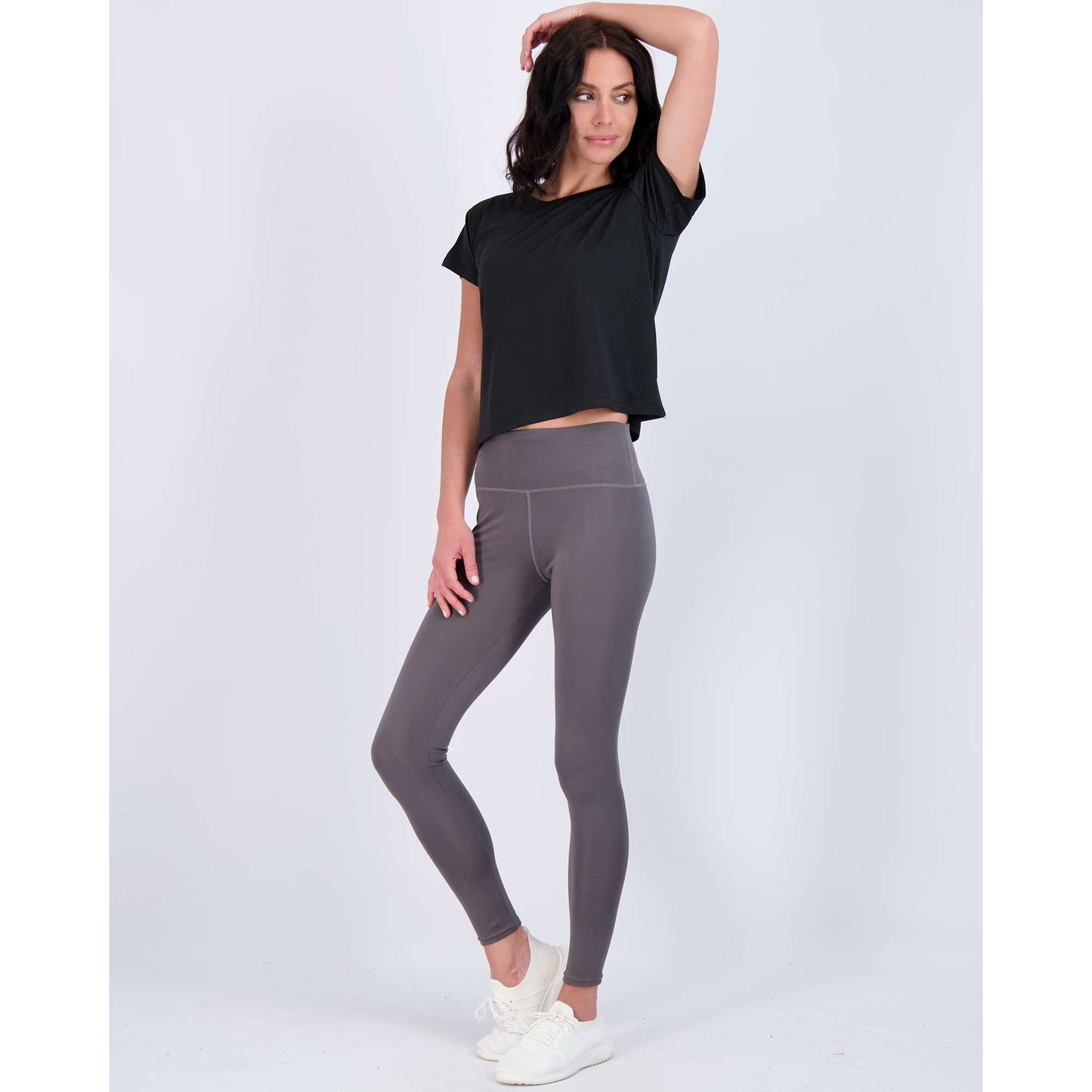 Real Essentials 5 Pack: Women's Dry Fit Crop Top - Short Sleeve Crew Neck Stretch Athletic Tee (Available in Plus Size)