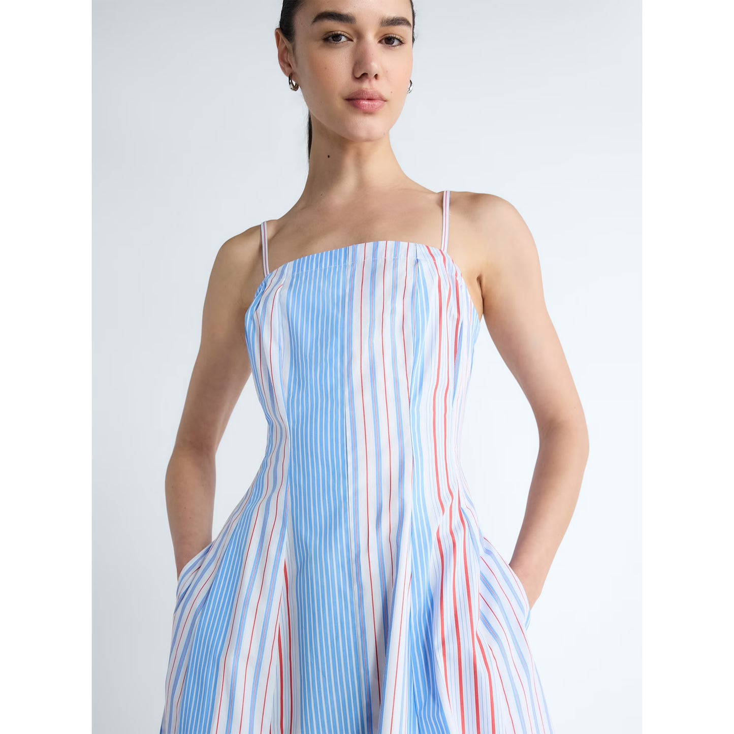 Free Assembly Women's and Women's Plus Sleeveless Cotton Panel Midi Dress, Sizes XS-4X