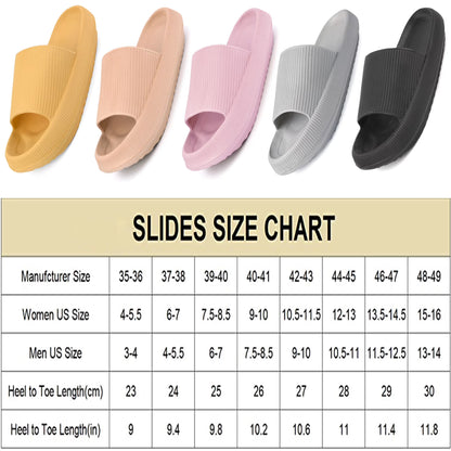 Cloud Slide Sandal for Women and Men, Pillow Slippers Thicken Sole Slide, Shower Bathroom Slides Sandals, Slides Super Comfy Soft Foam Slip-Resistant Slides